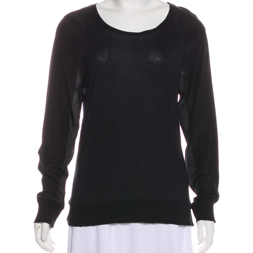 HAUTE HIPPIE Mixed Media Long Sleeve Top